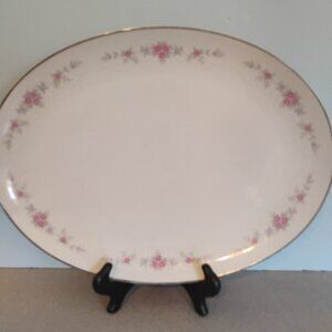 Coventry Fine China Floral Lace pattern Oval Platter 14"